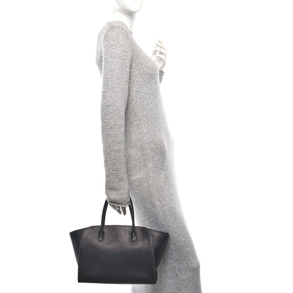 The Row Polished Saddle Calfskin Marlo 12 Tote Bag Black 2 of 9