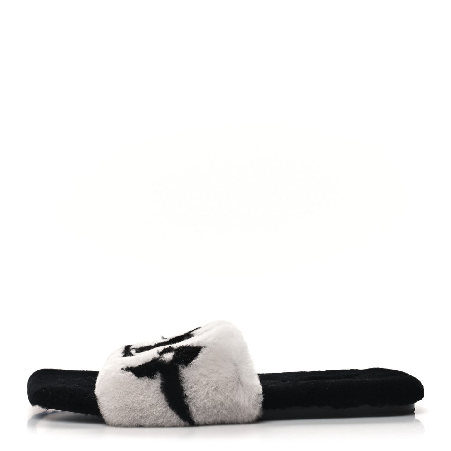 Fur Mink Fay Flat Mules 37 Ecru White