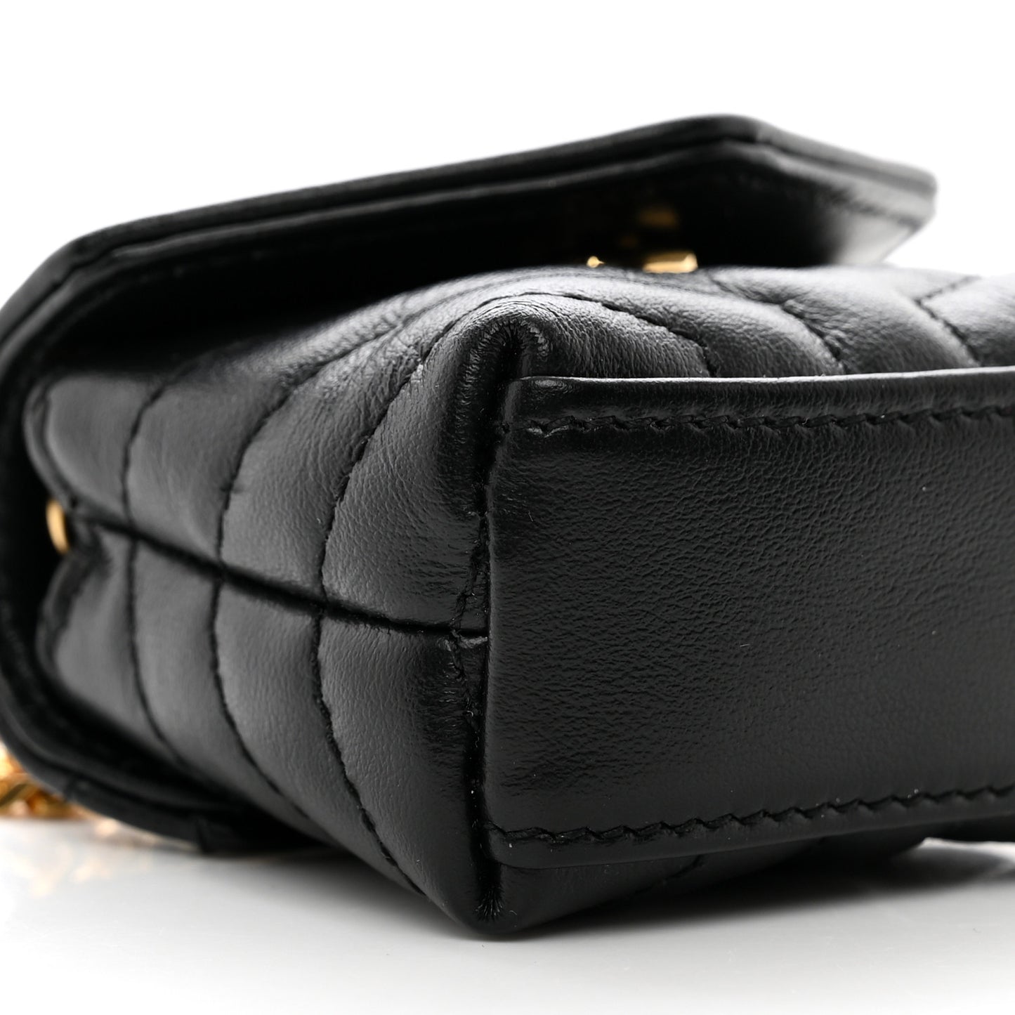 Calfskin Y Quilted Monogram Loulou AirPods Crossbody Case Black