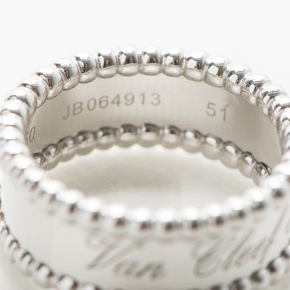 Van Cleef & Arpels 18K White Gold Perlee Signature Ring 51 5.75 4 of 5