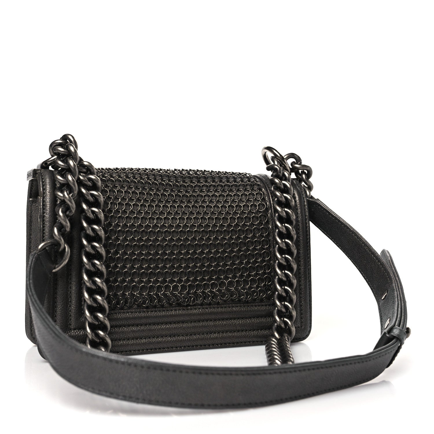 Chanel Lambskin Quilted Small Chain Mail Boy Flap Grey 3 of 10