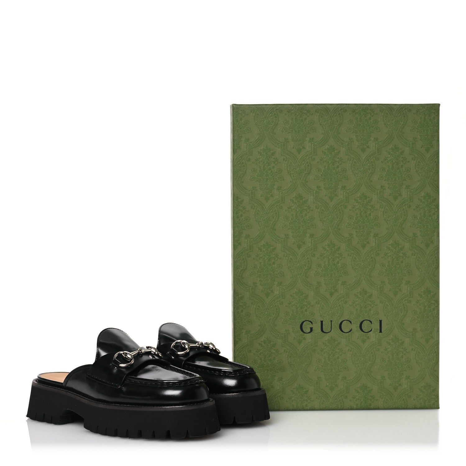 Gucci Cordovan Lux Womens Sylke Horsebit Platform Mules 37 Black 15 of 15