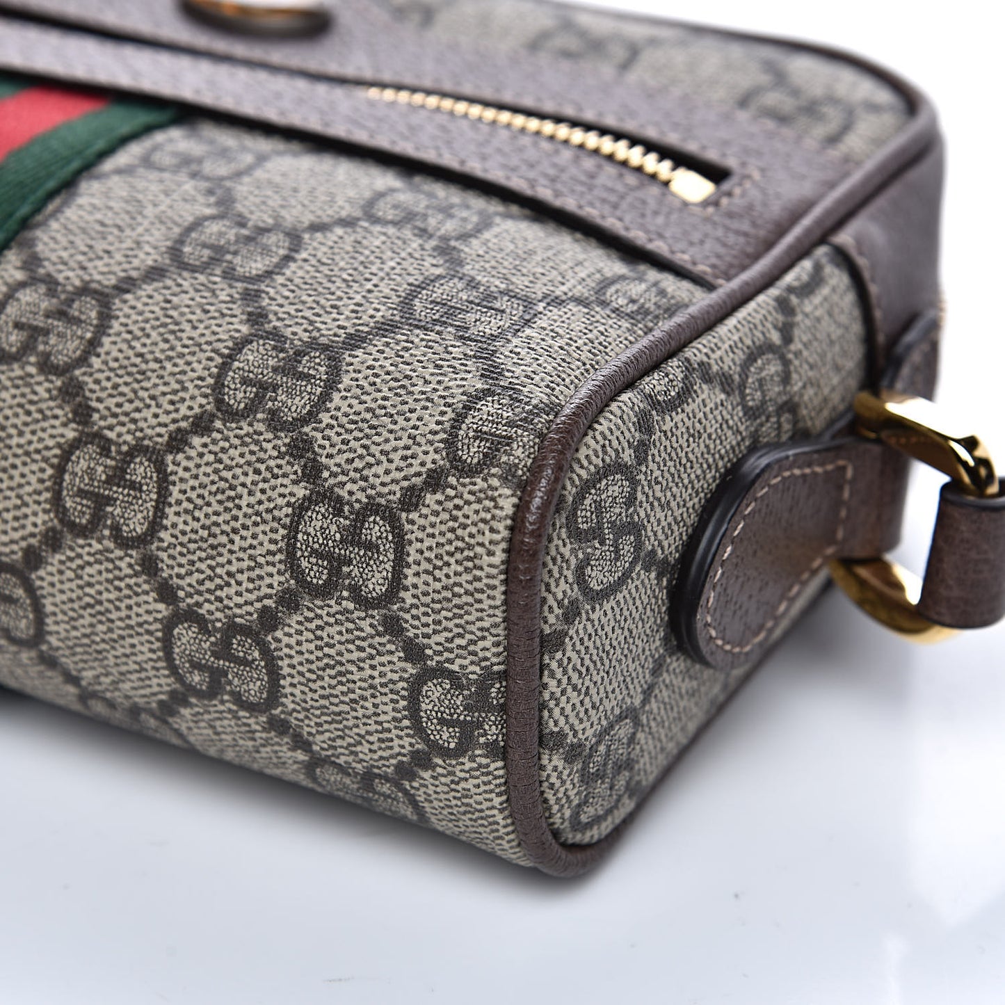 GG Supreme Monogram Web Mini Ophidia Shoulder Bag Brown