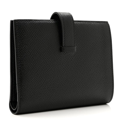 Hermes Epsom Bearn Compact Wallet Black 3 of 6