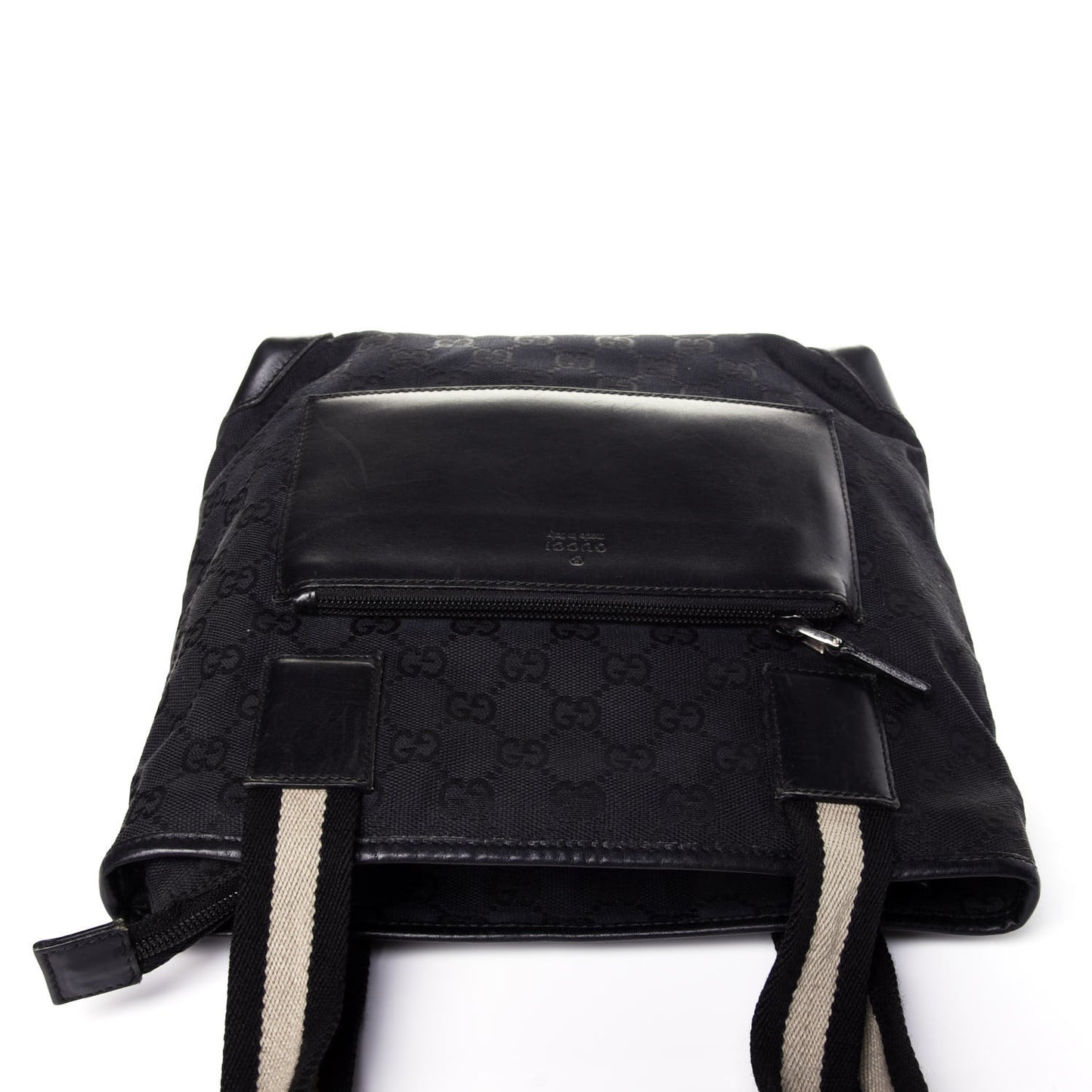 Nylon Calfskin Large Tote Black
