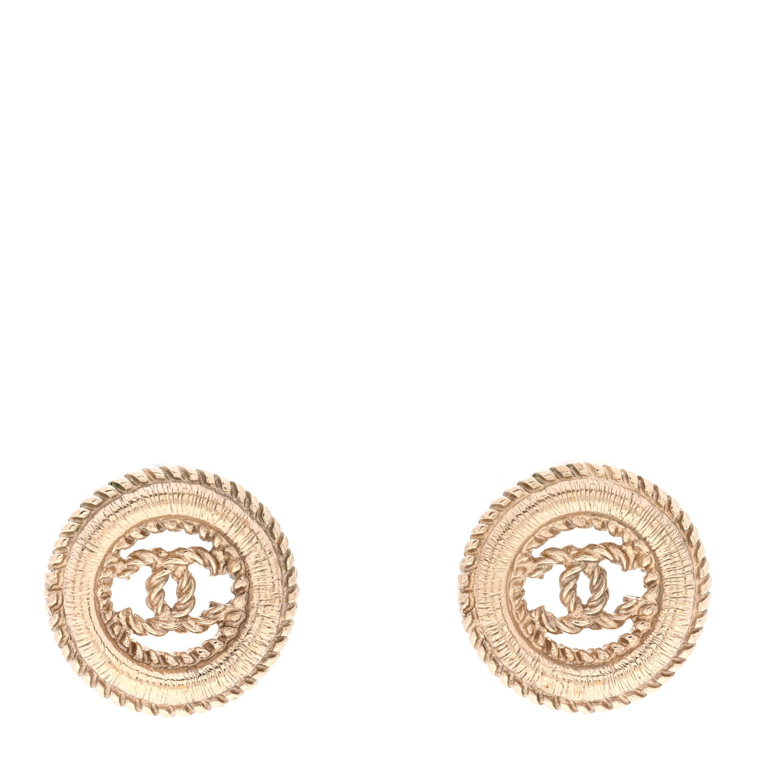 Chanel CC Round Earrings Gold 1 of 4