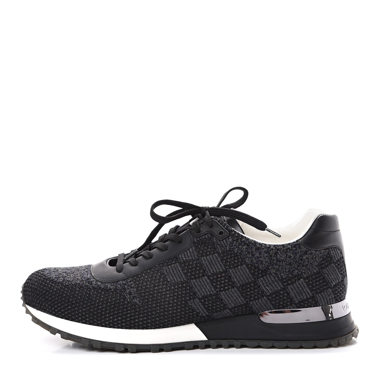 Louis Vuitton Calfskin Damier Run Away Sneakers 8.5 Graphite 1 of 7