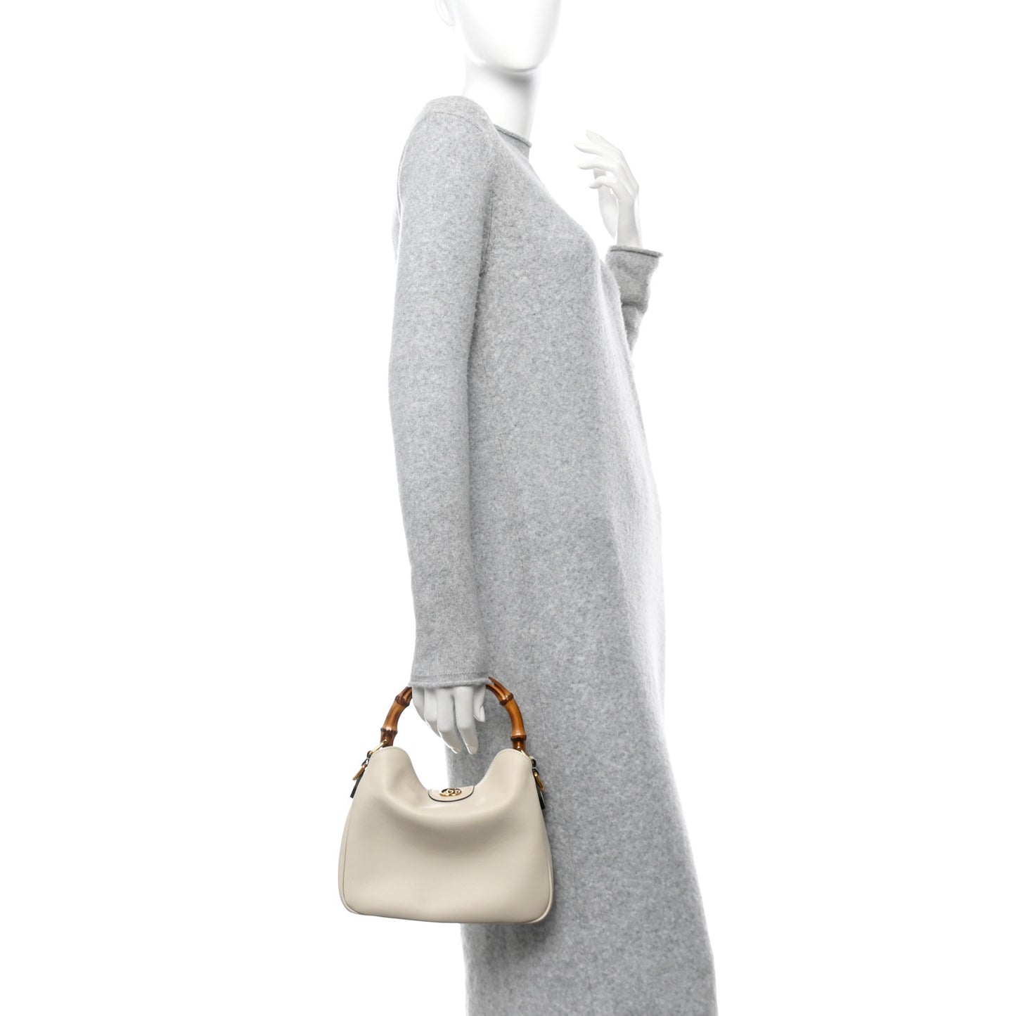 Softy Wonka Textured Dollar Calfskin Small Diana Shoulder Bag Mystic White Hibiscus Red