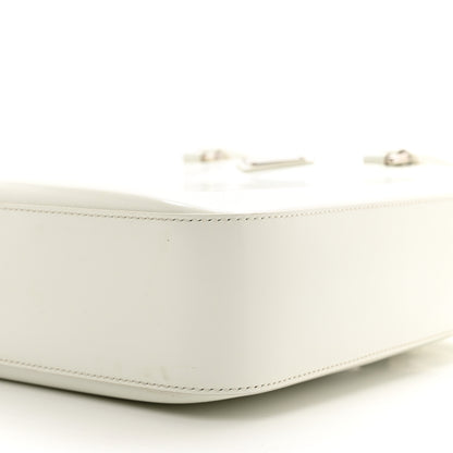 Prada Spazzolato Metal Triangle Logo Double Handle Crossbody Tote White 9 of 9