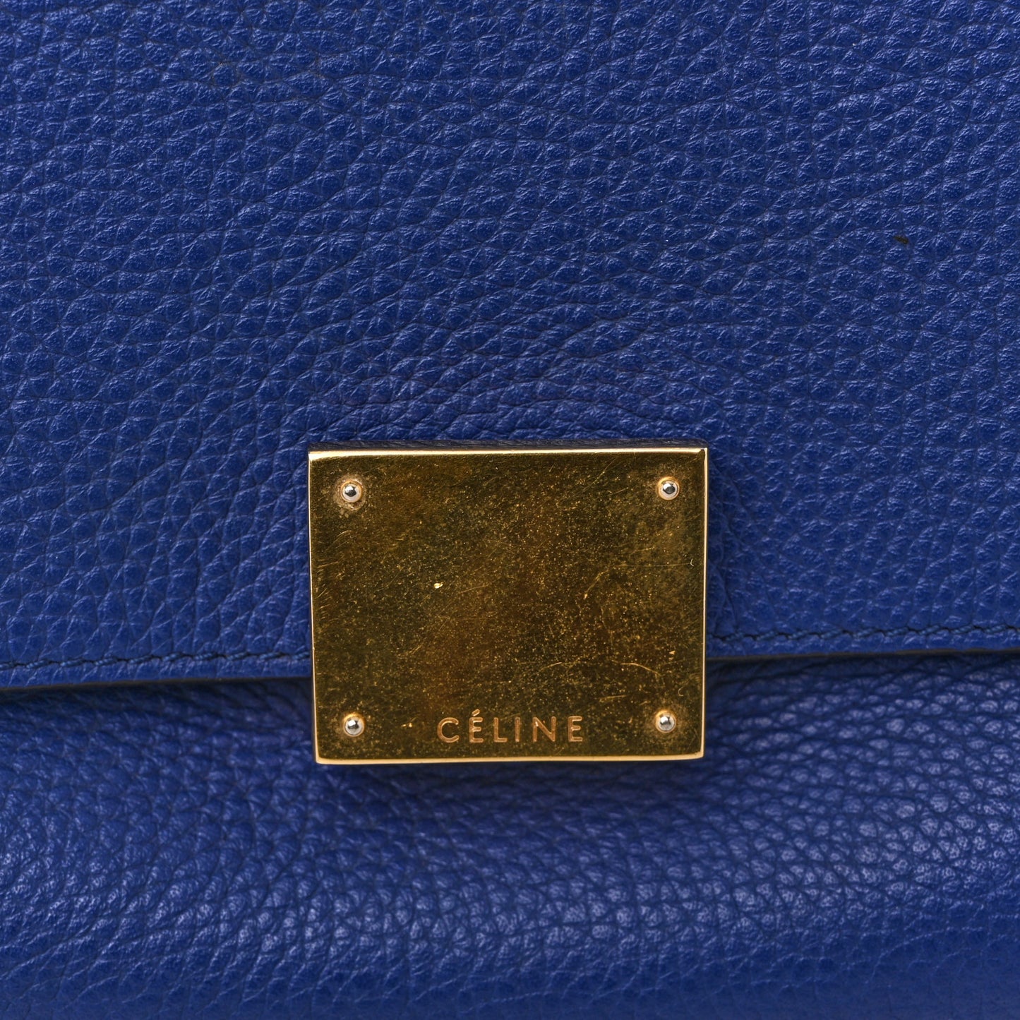Drummed Calfskin Suede Small Trapeze Indigo