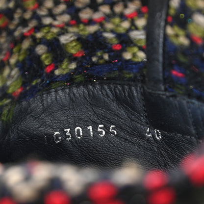 Chanel Tweed Calfskin CC Short Boots 36.5 Black Green Red 8 of 12