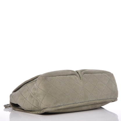 Chanel Ultra Soft Suede Calfskin Large Natural Beauty Flap Khaki 4 of 10