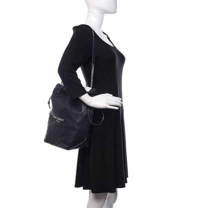 Saint Laurent Lambskin Teddy Drawstring Bag Dark Notte 2 of 11