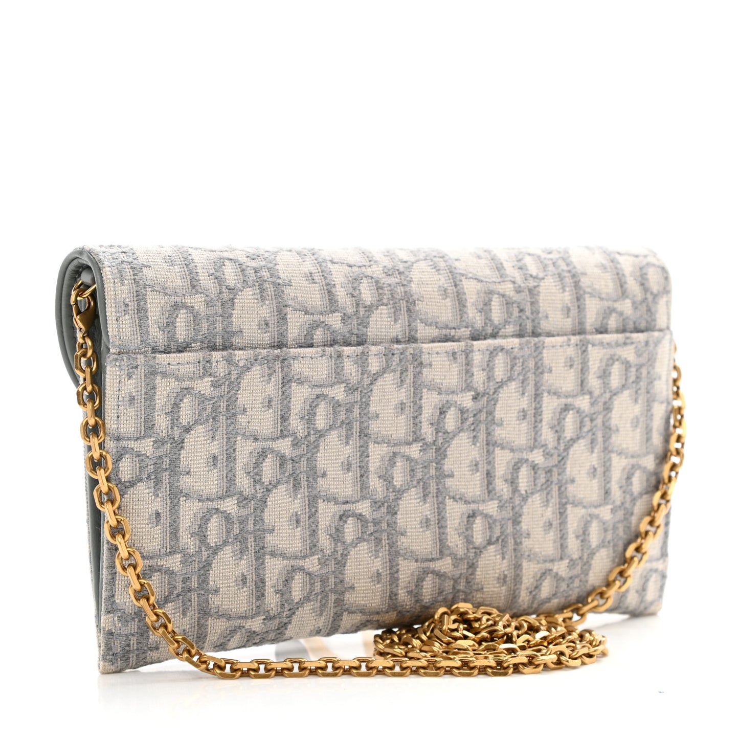 Oblique Saddle Chain Long Wallet Grey