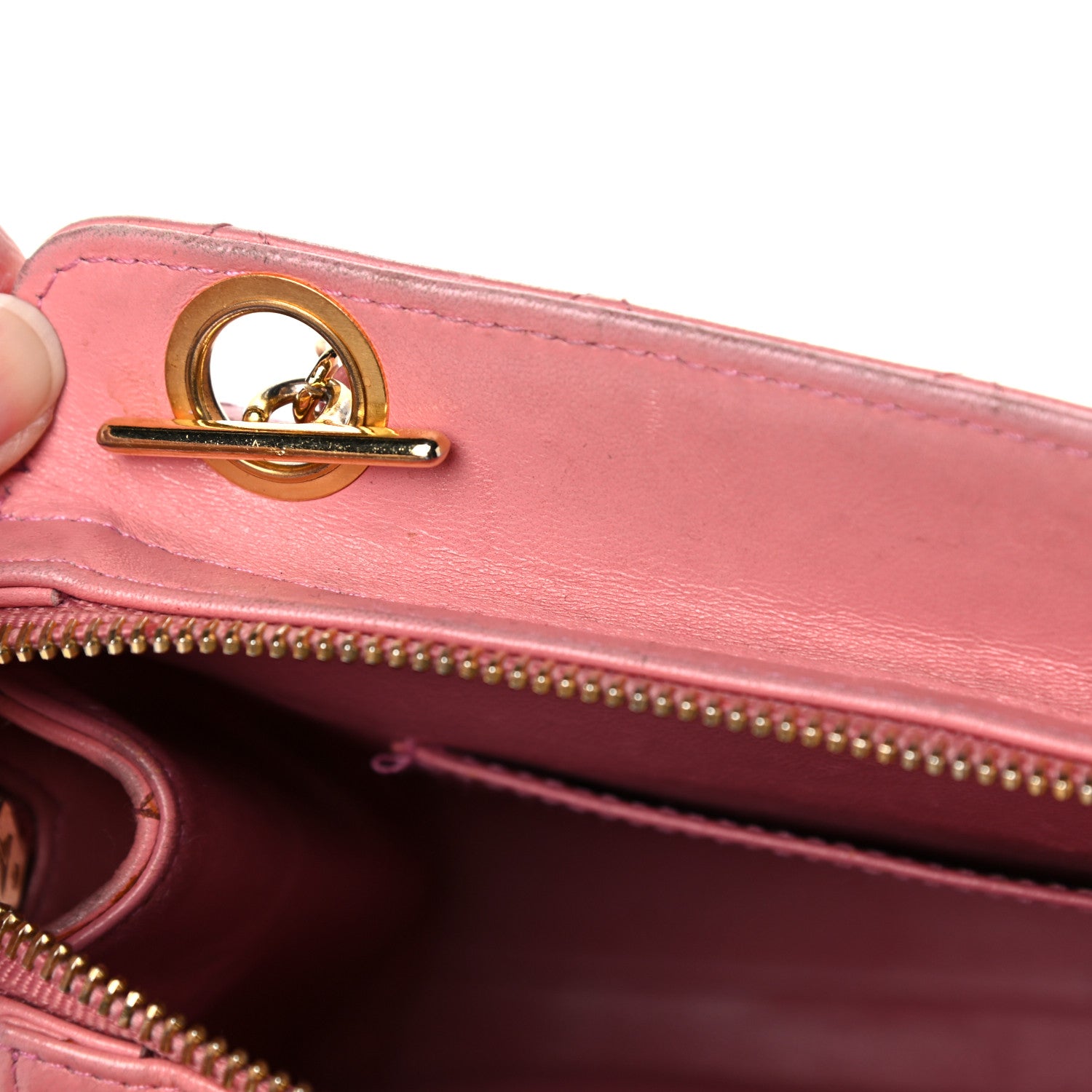 Chanel Lambskin Quilted Pocket Flap Shoulder Bag Pink 14 of 43