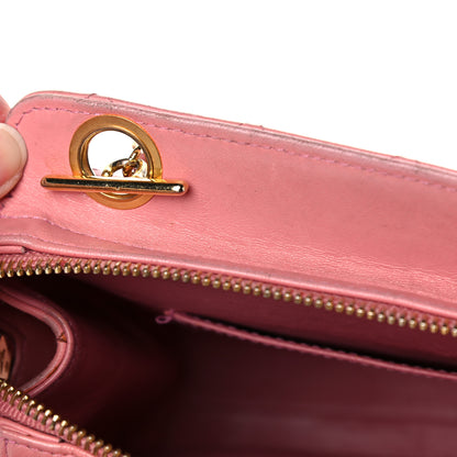 Chanel Lambskin Quilted Pocket Flap Shoulder Bag Pink 14 of 43