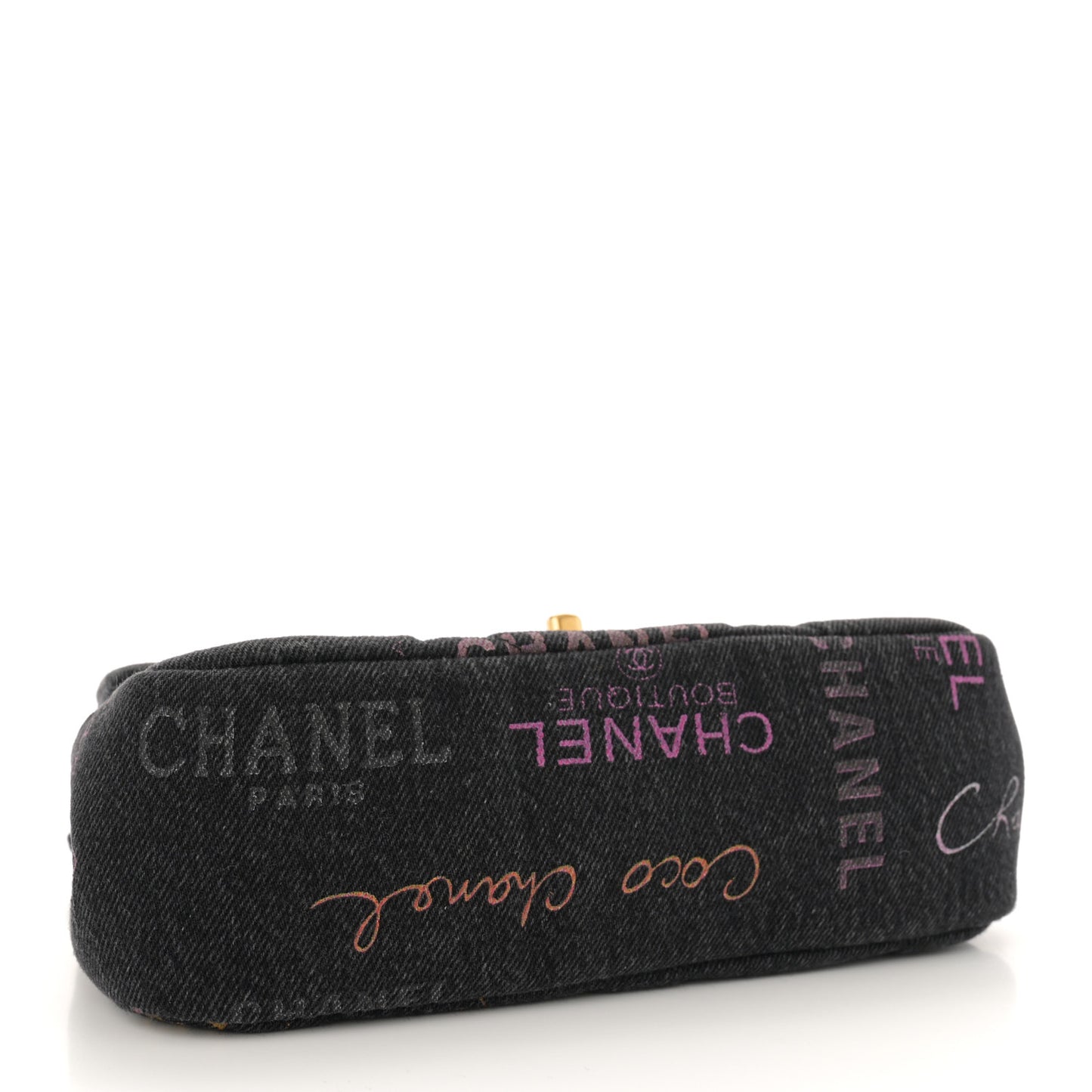 Denim Quilted Denim Mood Mini Rectangular Flap Black Multicolor