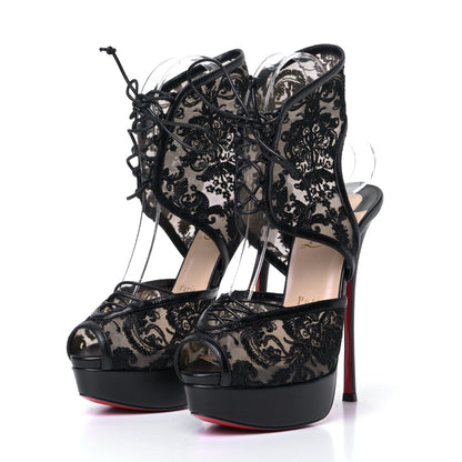 Christian Louboutin Dentelle Lurex Jose Altafine 150 Bootie 36.5 Black 3 of 8