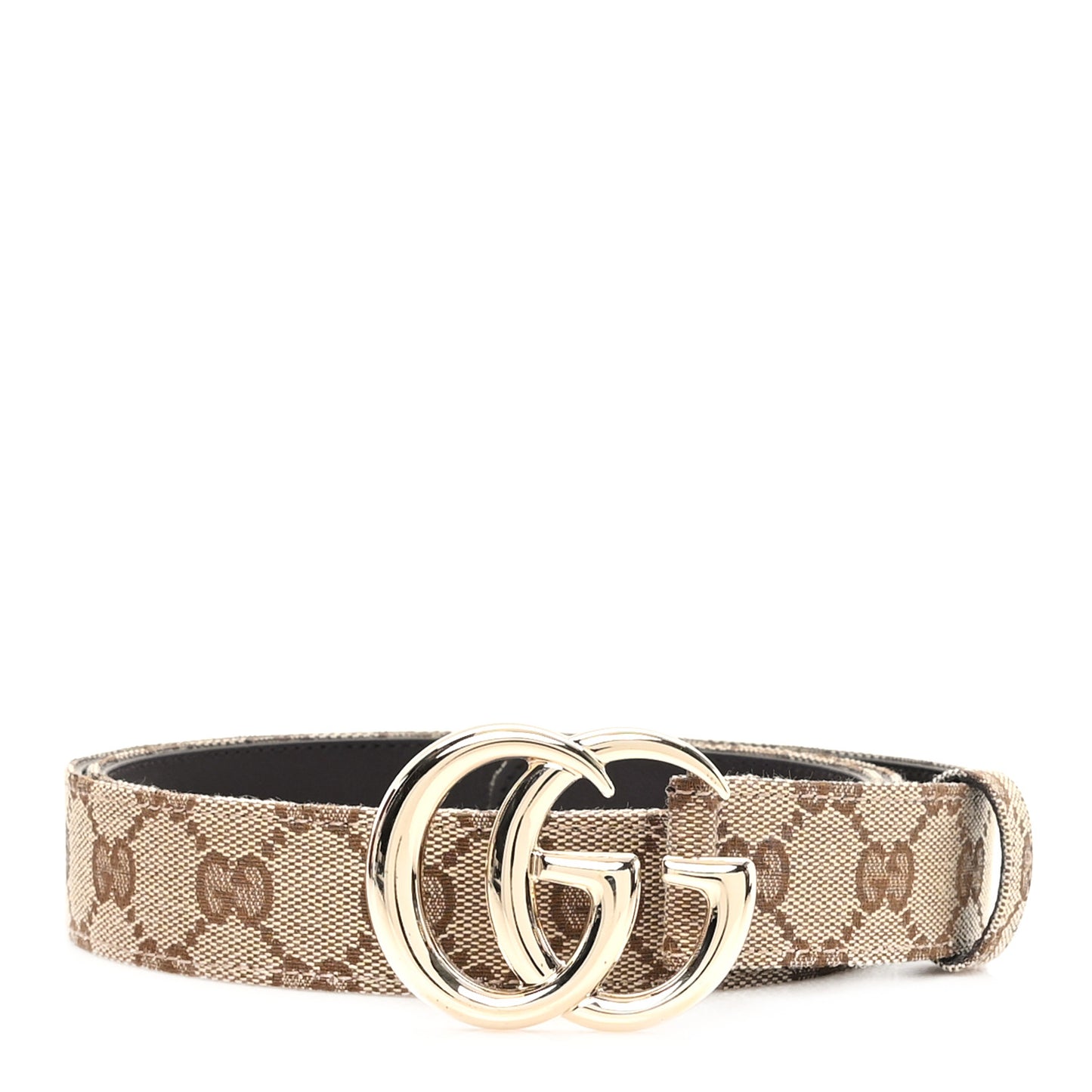 Original GG Canvas Marmont Thin Belt 105 42 Beige Ebony