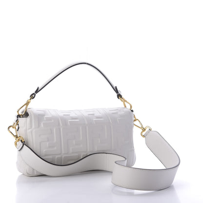 Fendi Nappa FF 1974 Embossed Baguette White 3 of 9