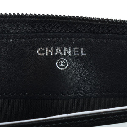 Chanel Lambskin Studded Paris Dallas Boy Zip Around Wallet Black 6 of 8