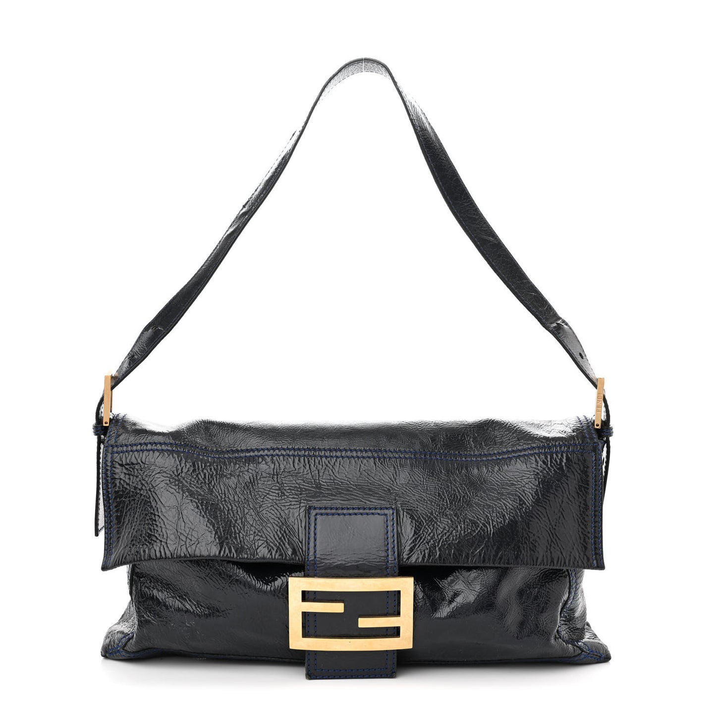 Vitello Naplak Large Convertible Baguette Blue