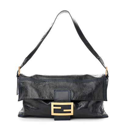 Fendi Vitello Naplak Large Convertible Baguette Blue 1 of 9