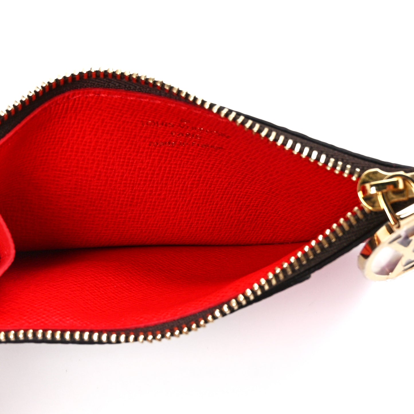 Monogram Zipped Romy Card Holder Red
