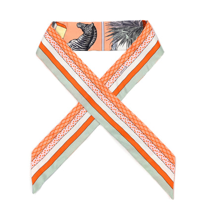 Hermes Silk Twilly Grand Theatre Nouveau Abricot Orange Jaune 1 of 4