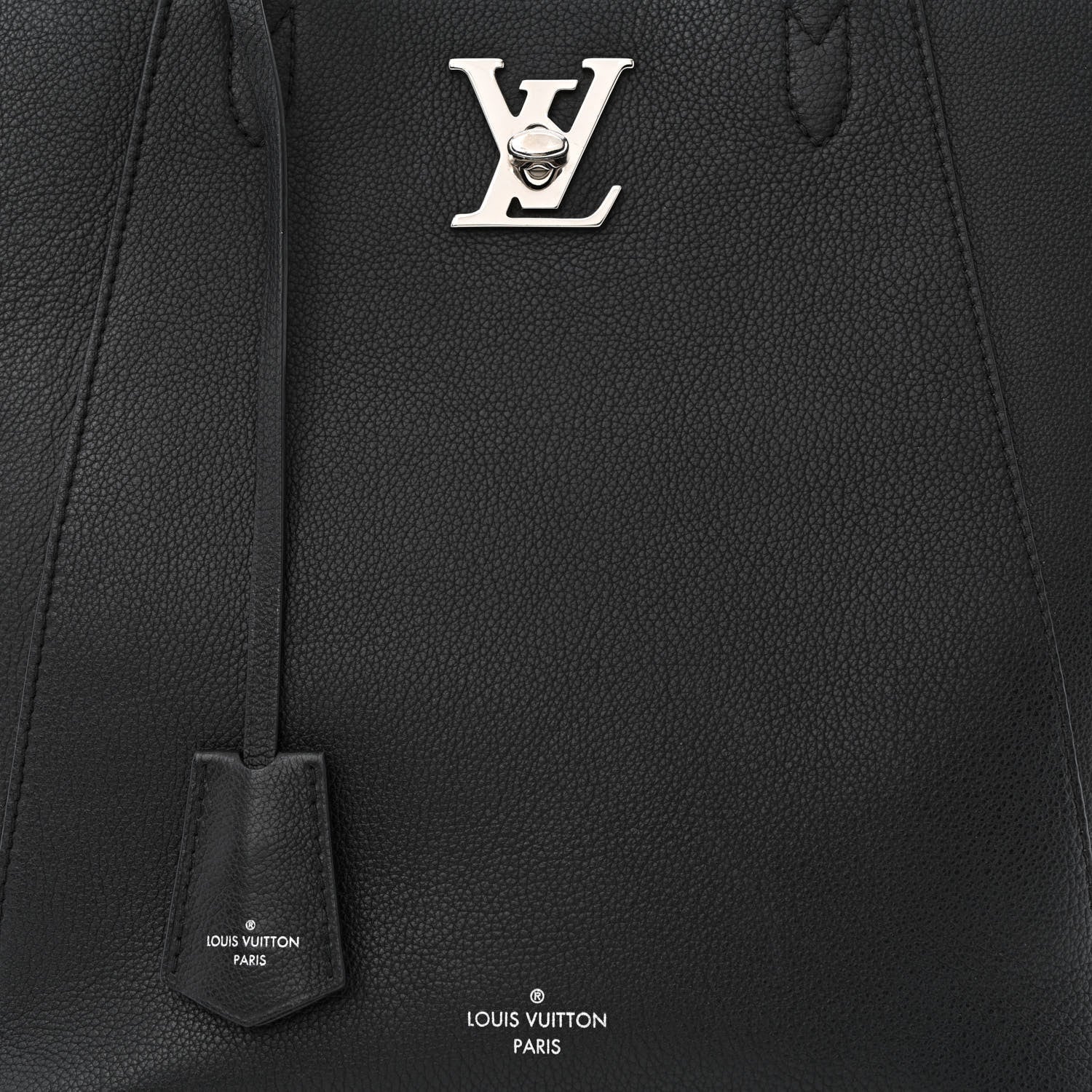 Louis Vuitton Calfskin Lockme Cabas Black 8 of 13
