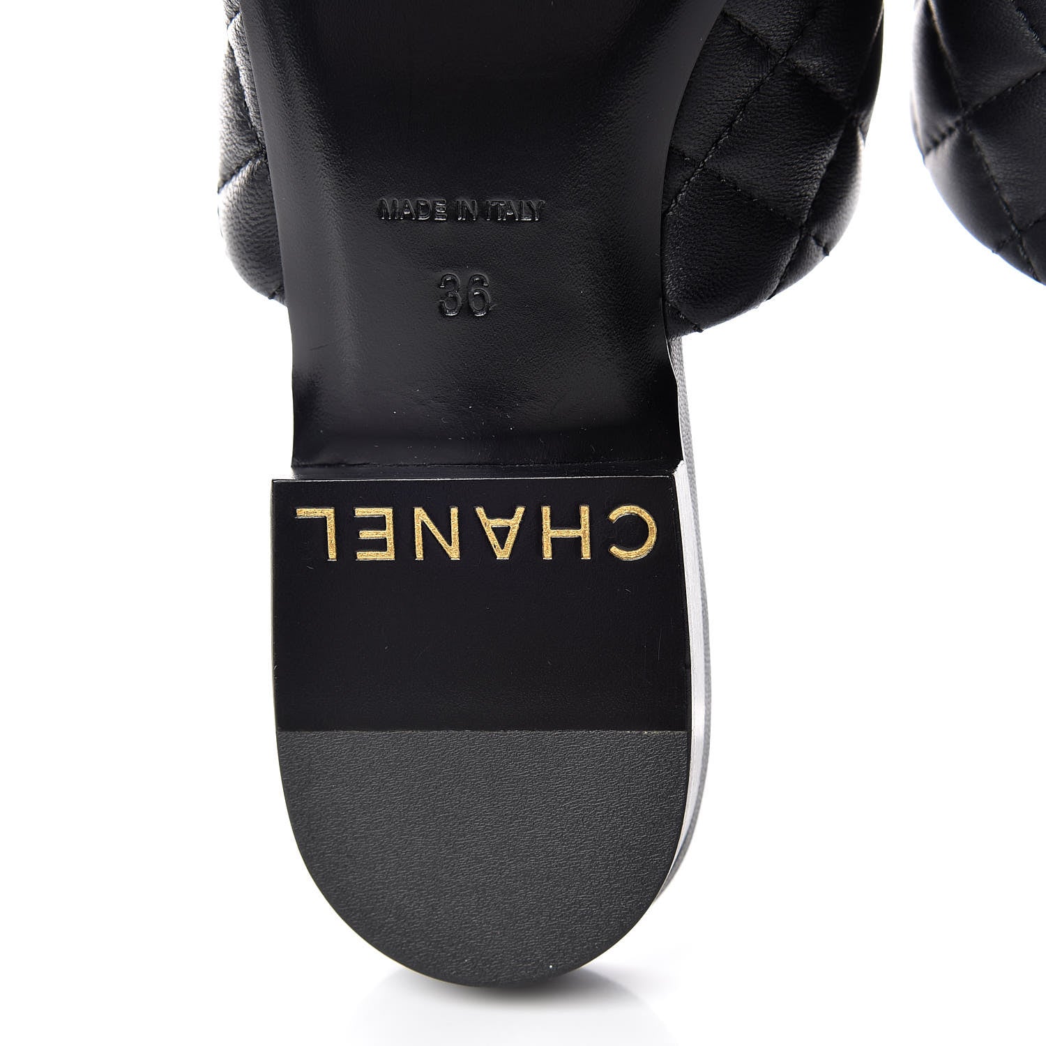 Chanel Lambskin Quilted Chain Mules 36 Black 6 of 9