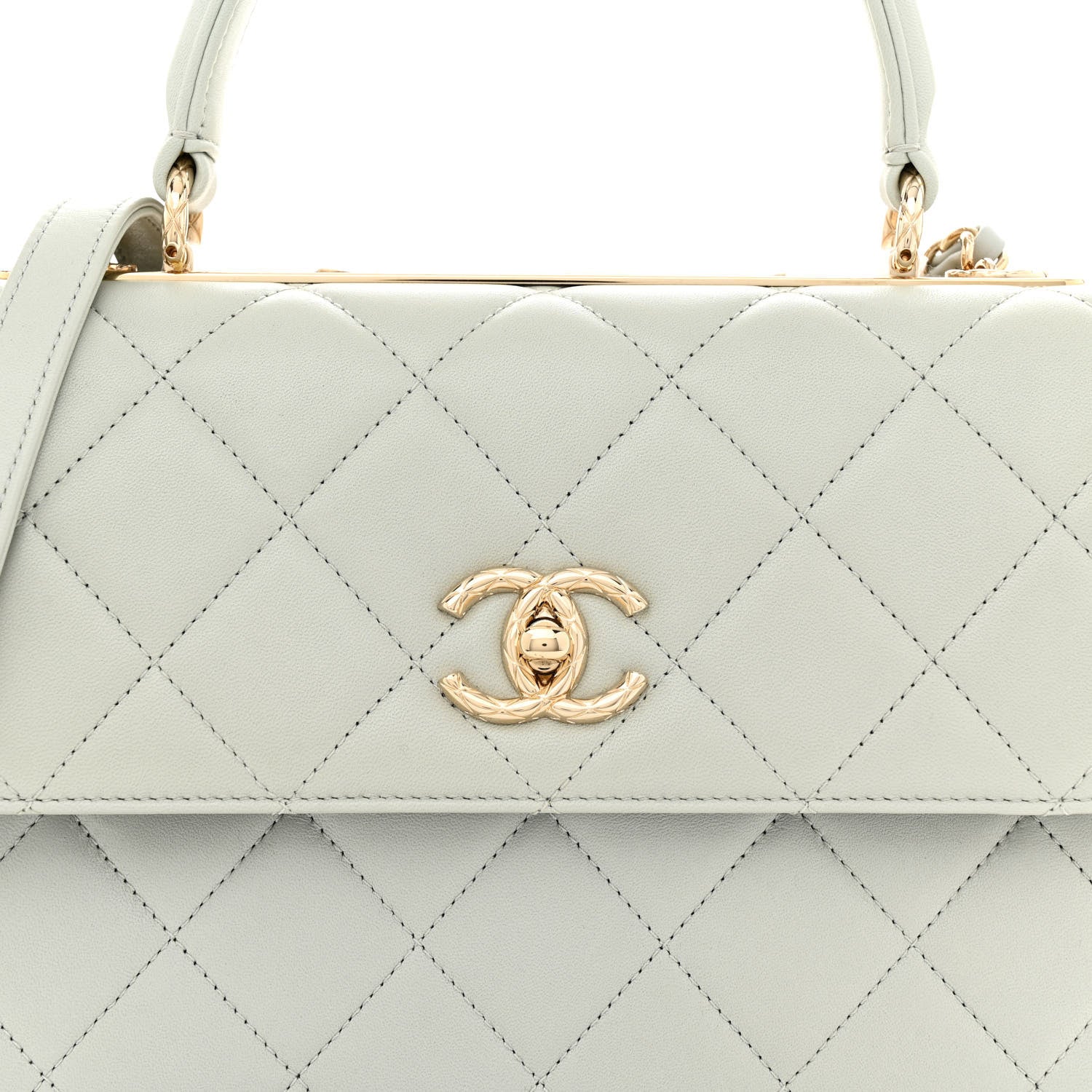 Chanel Lambskin Quilted Small Trendy CC Flap Dual Handle Bag Light Grey 9 of 13