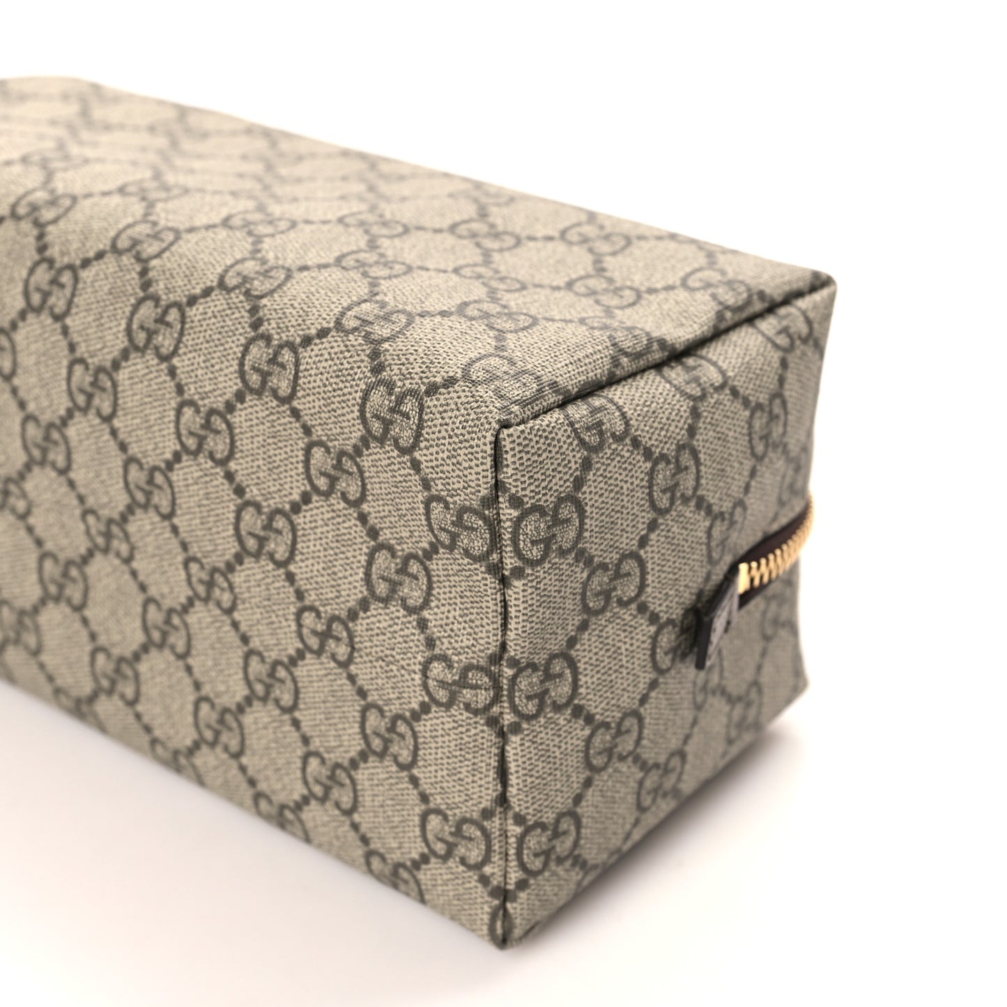 Soft GG Supreme Monogram Calfskin Large Ophidia Cosmetic Case Beige Ebony New Acero