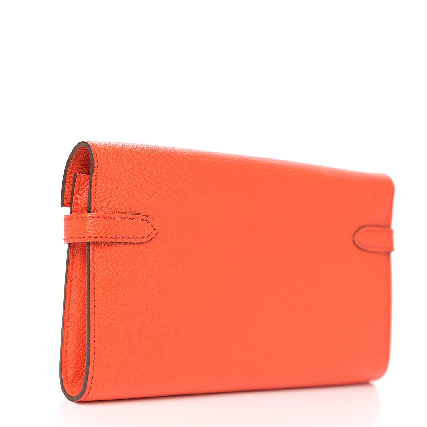 Chevre Mysore Kelly Longue Wallet Orange Poppy