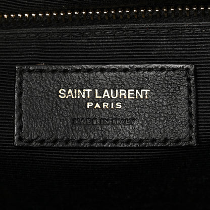 Saint Laurent Grain De Poudre Textured Mixed Matelasse Large Triquilt Monogram Satchel Black 6 of 16