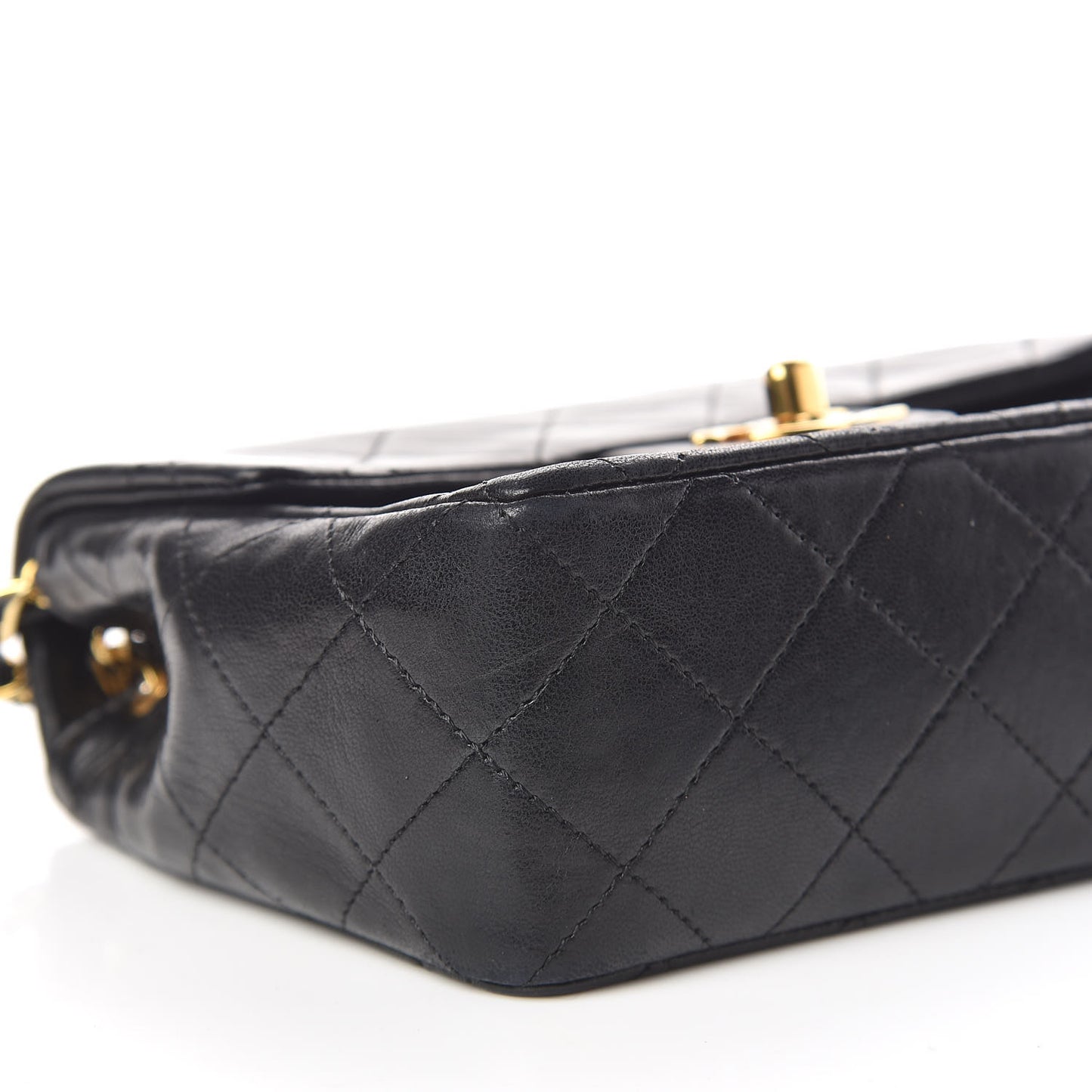 Lambskin Quilted Mini Square Flap Black