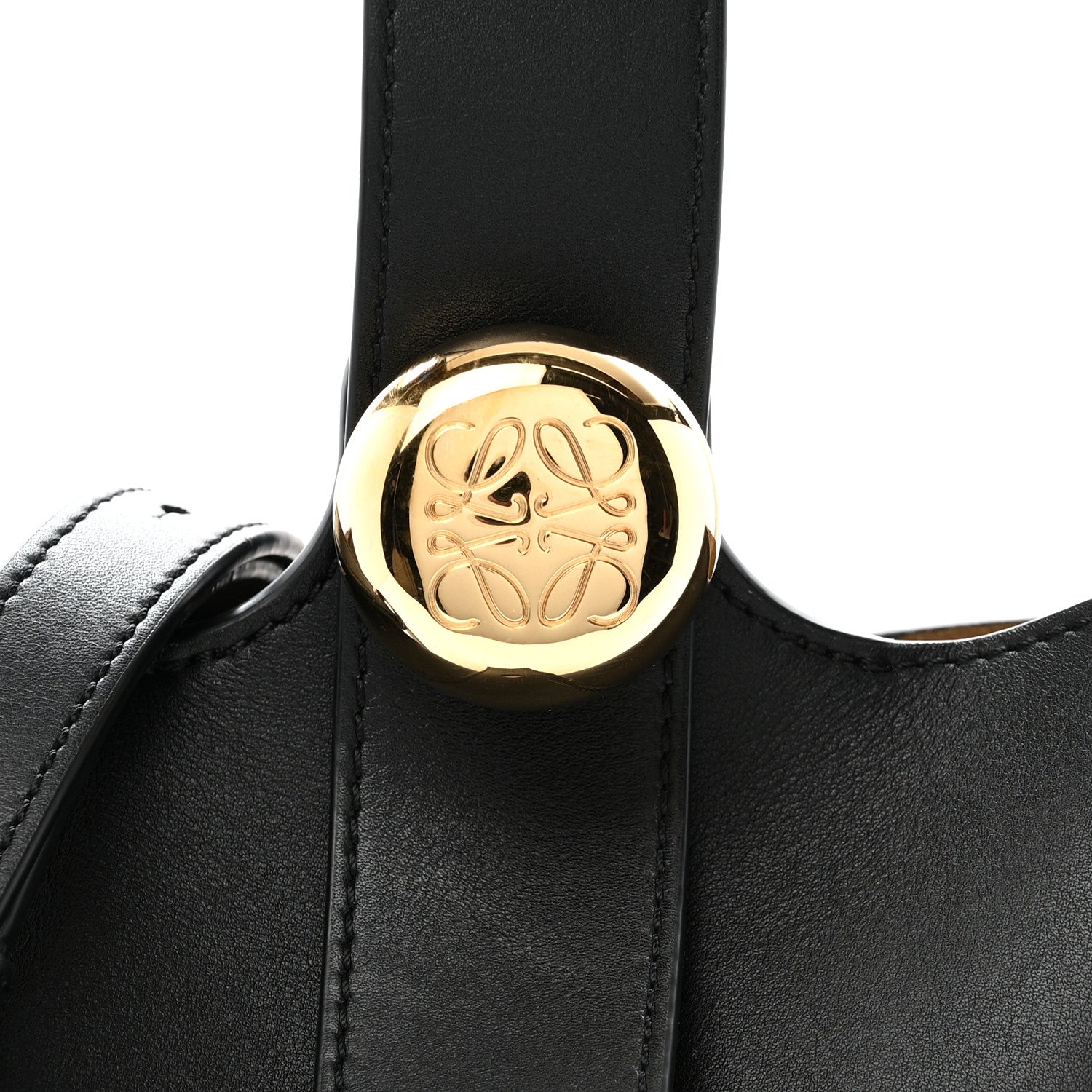 Loewe Smooth Calfskin Mini Pebble Bucket Bag Black 7 of 14