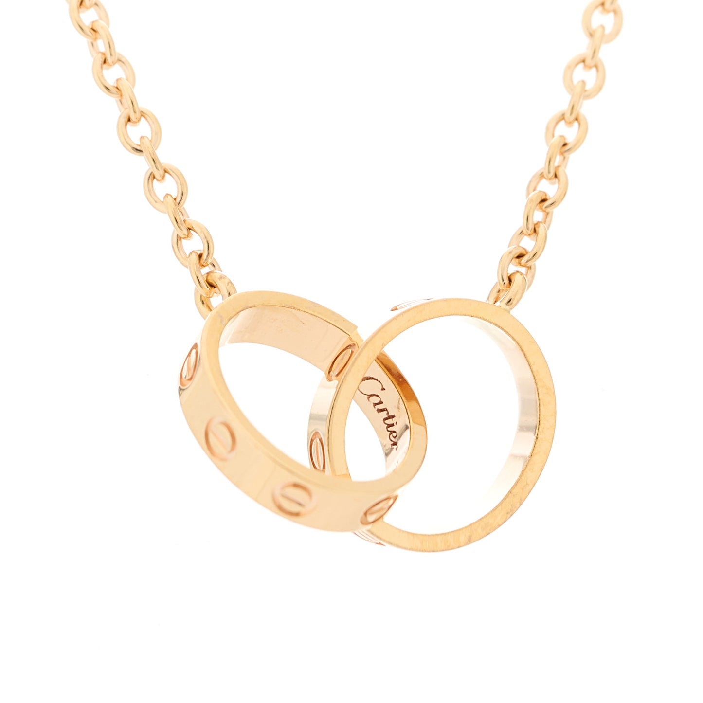 18K Pink Gold Interlocking LOVE Necklace