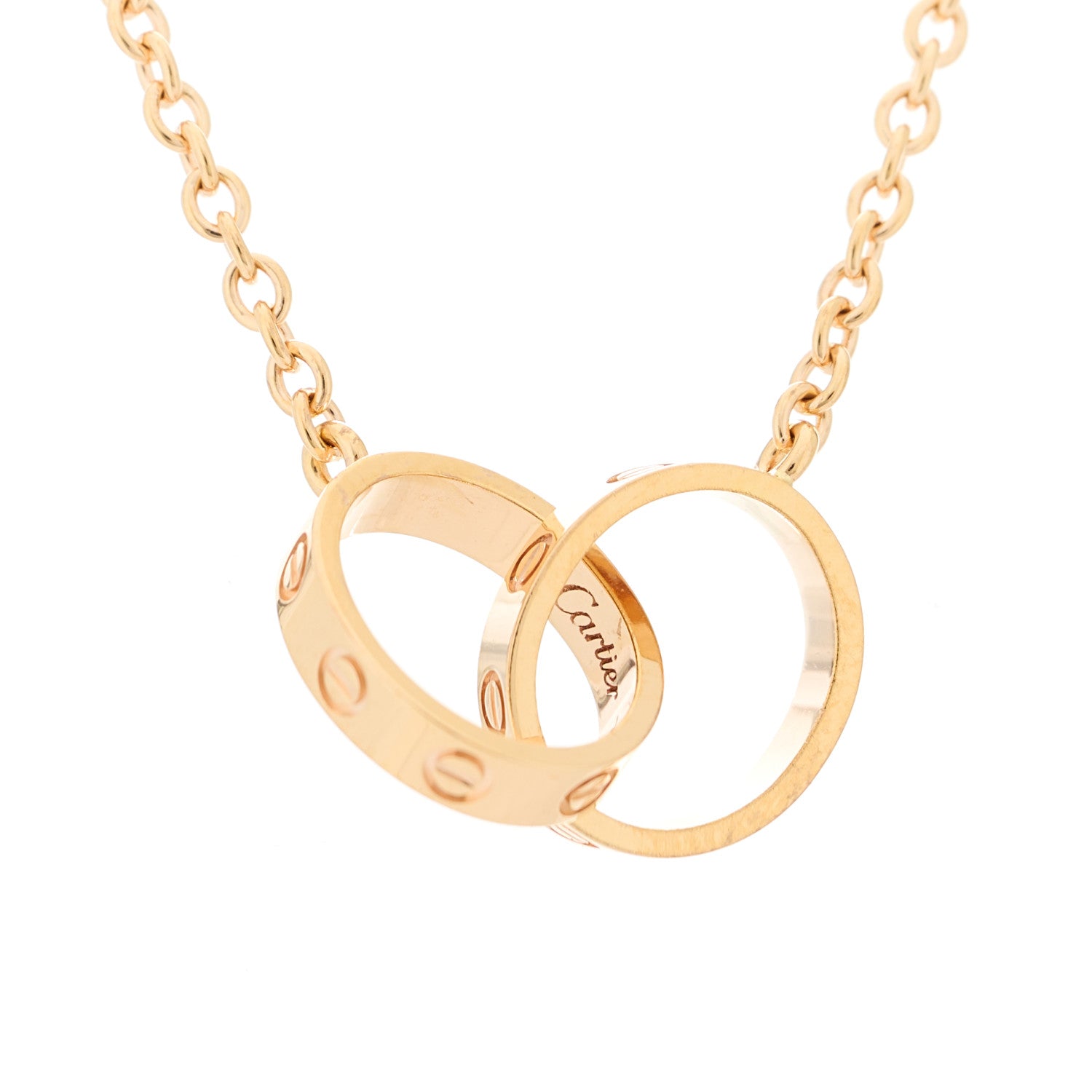 Cartier 18K Pink Gold Interlocking LOVE Necklace 4 of 9
