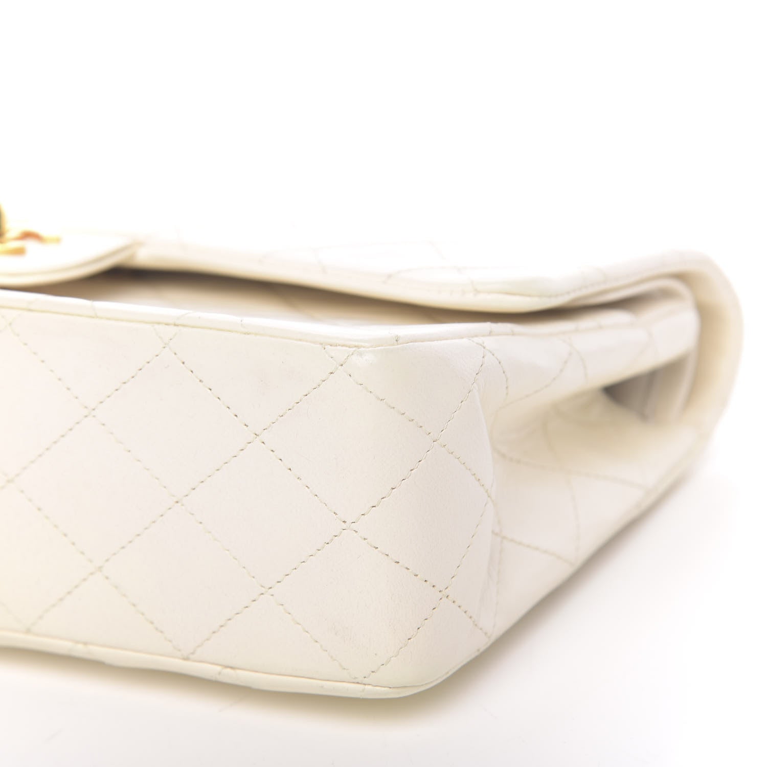 Chanel Lambskin Quilted Medium Double Flap White 10 of 13