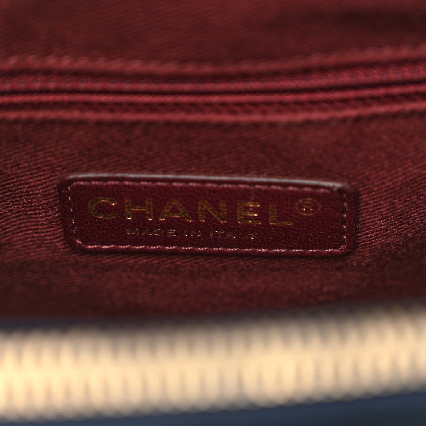 Patent Goatskin Quilted CC Tote Blue