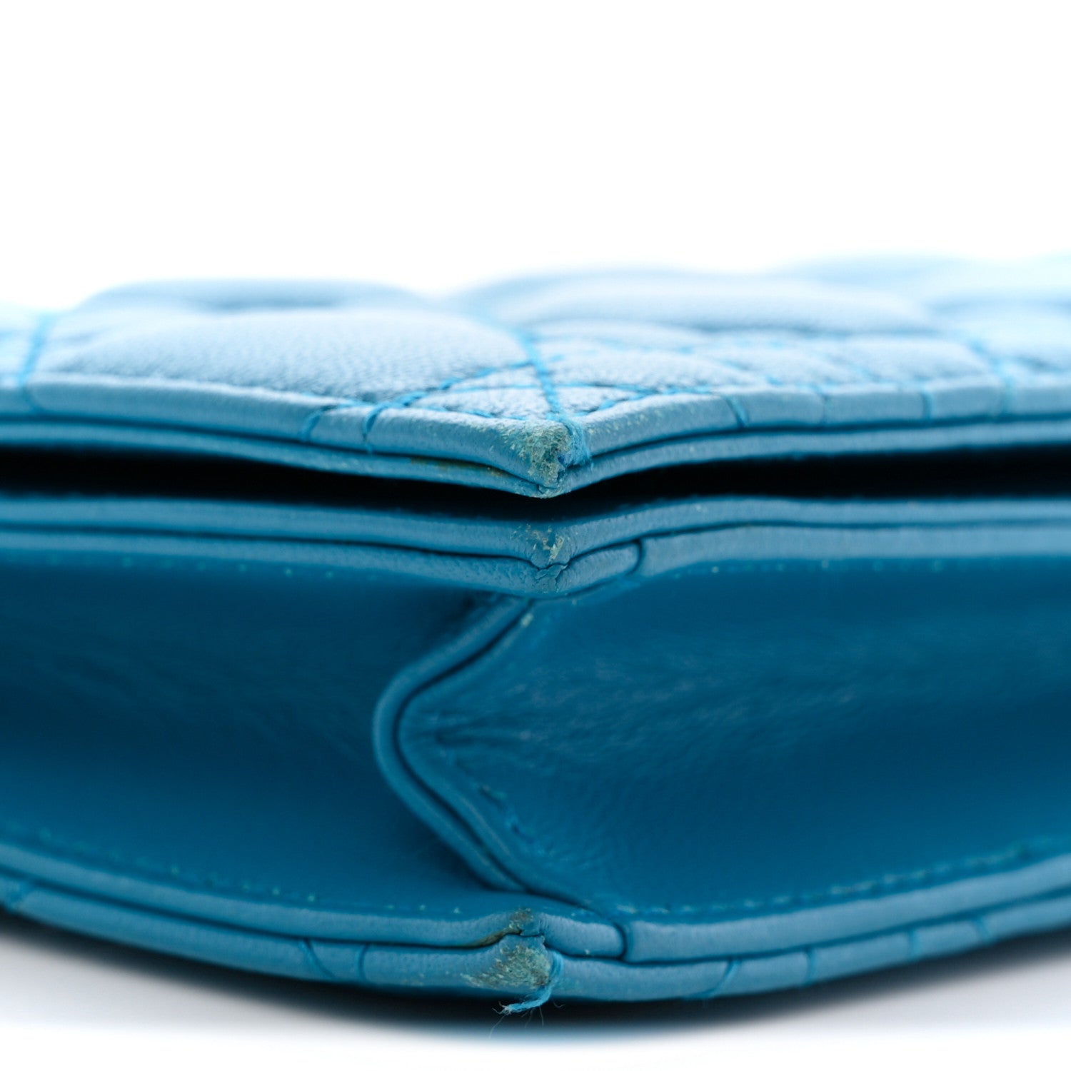Christian Dior Lambskin Cannage Lady Dior Convertible Clutch Blue 9 of 13