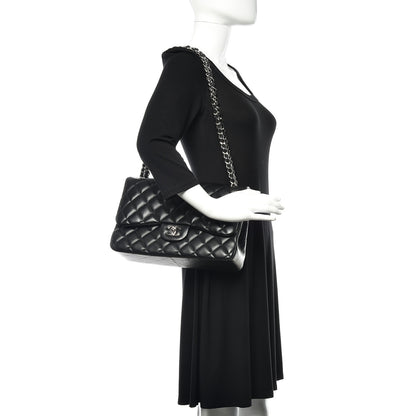 Chanel Lambskin Quilted Jumbo Double Flap Black 2 of 17