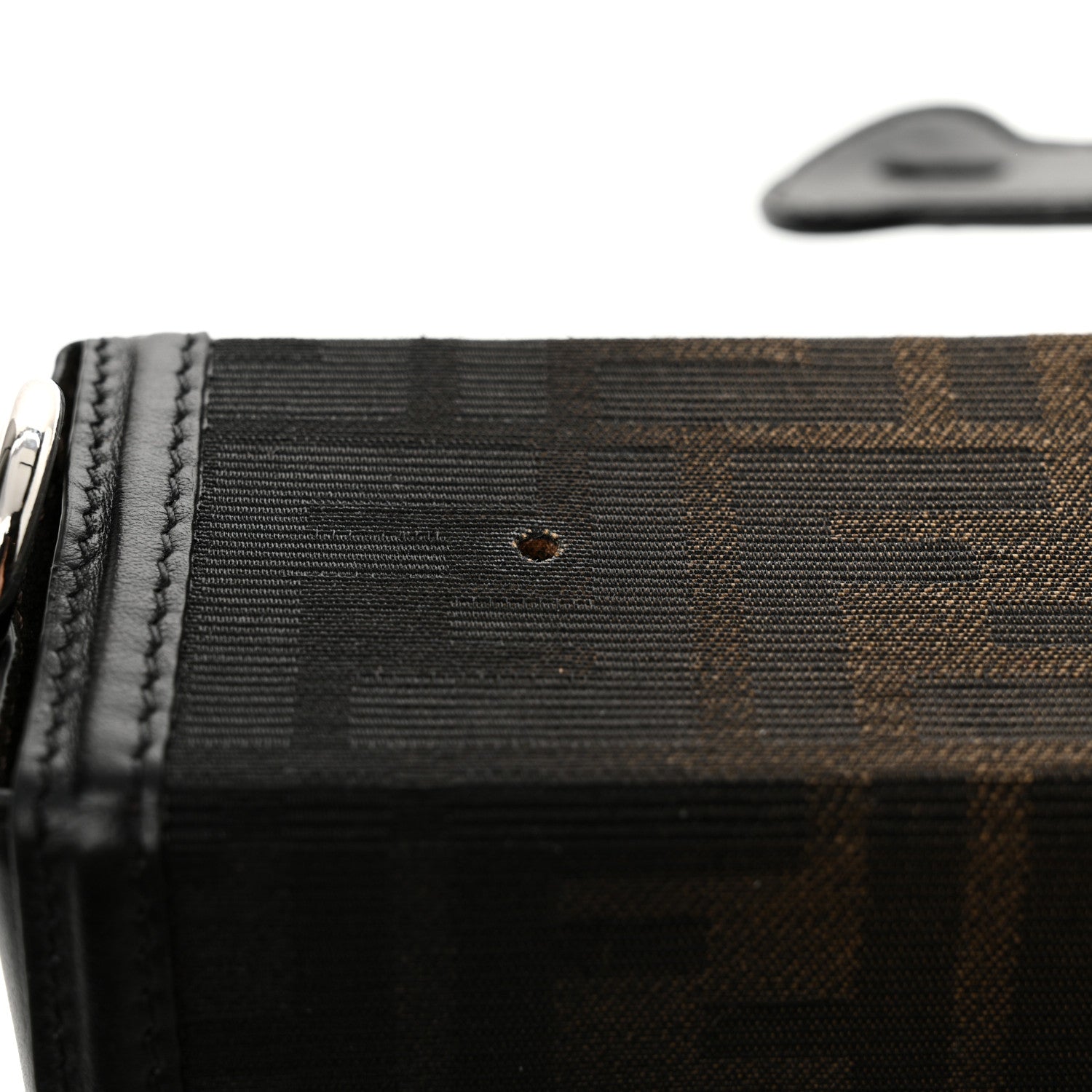 Fendi FF Eclissi Jacquard Vitello King Baguette Soft Trunk Tobacco Moro Black 11 of 12