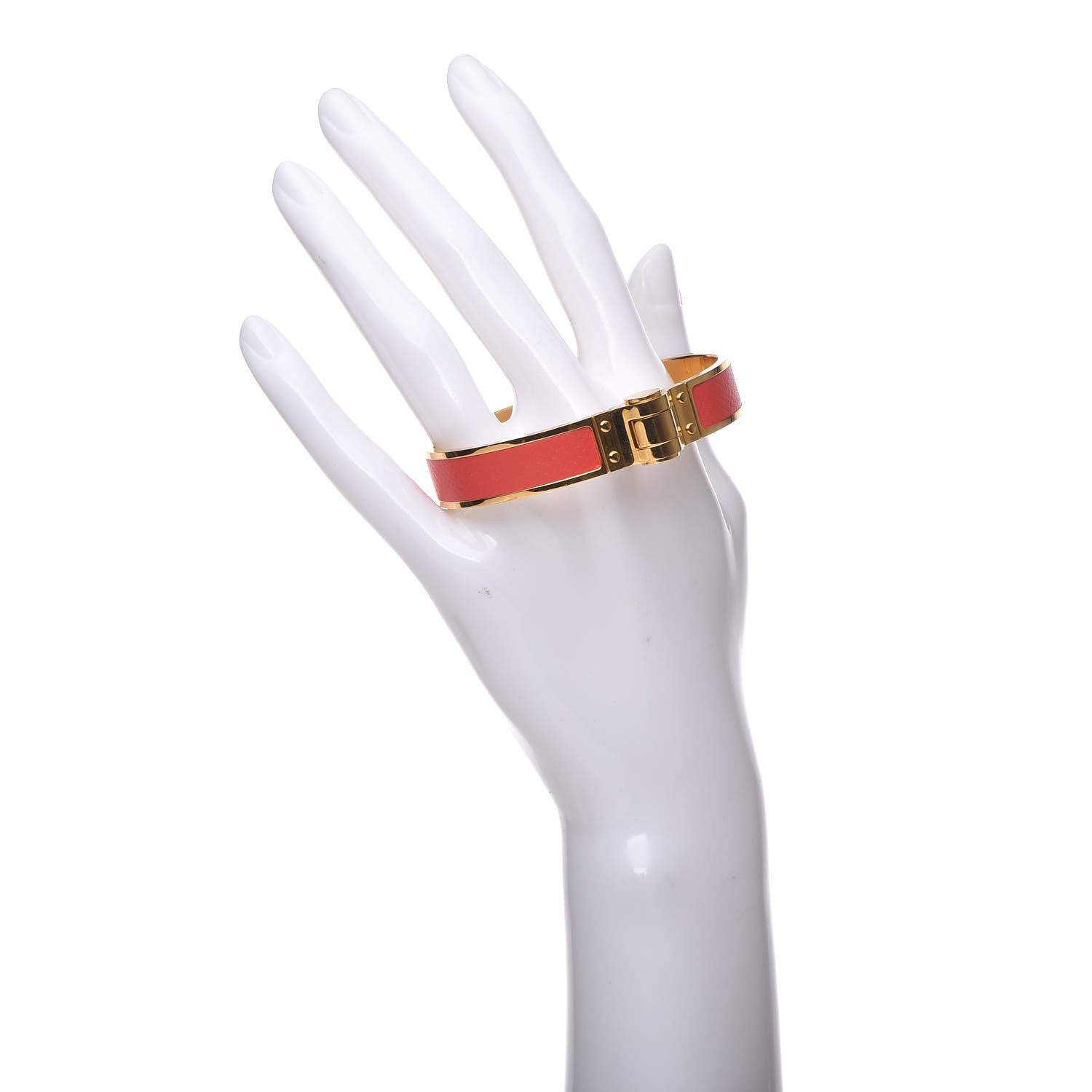 Hermes Epsom Charniere Uni Narrow Hinged Bracelet M Rose Jaipur 2 of 5