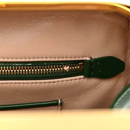 Prada Saffiano Vernice Pyramid Bag Larice Sabbia 14 of 16
