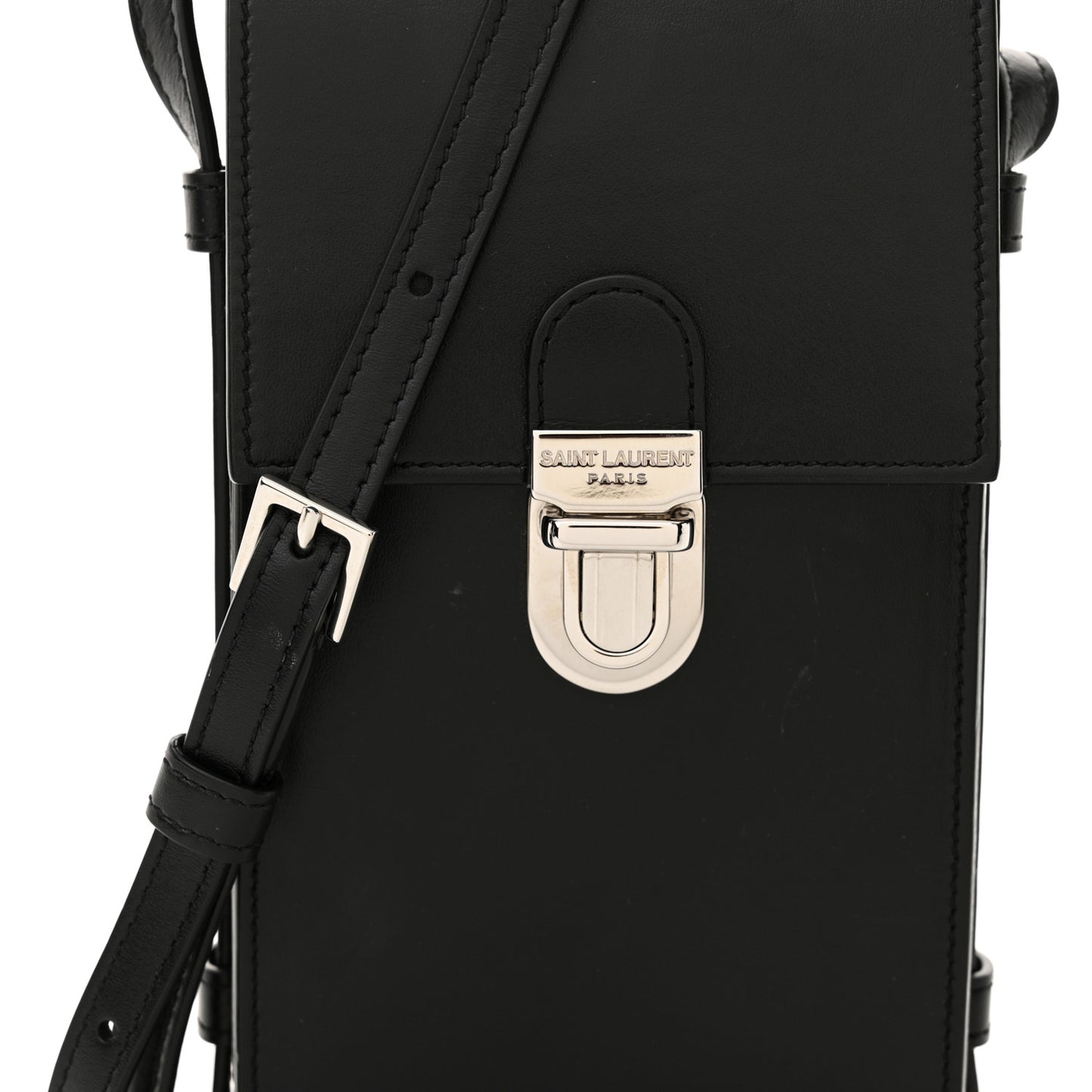 Calfskin Phone Holder Crossbody Black