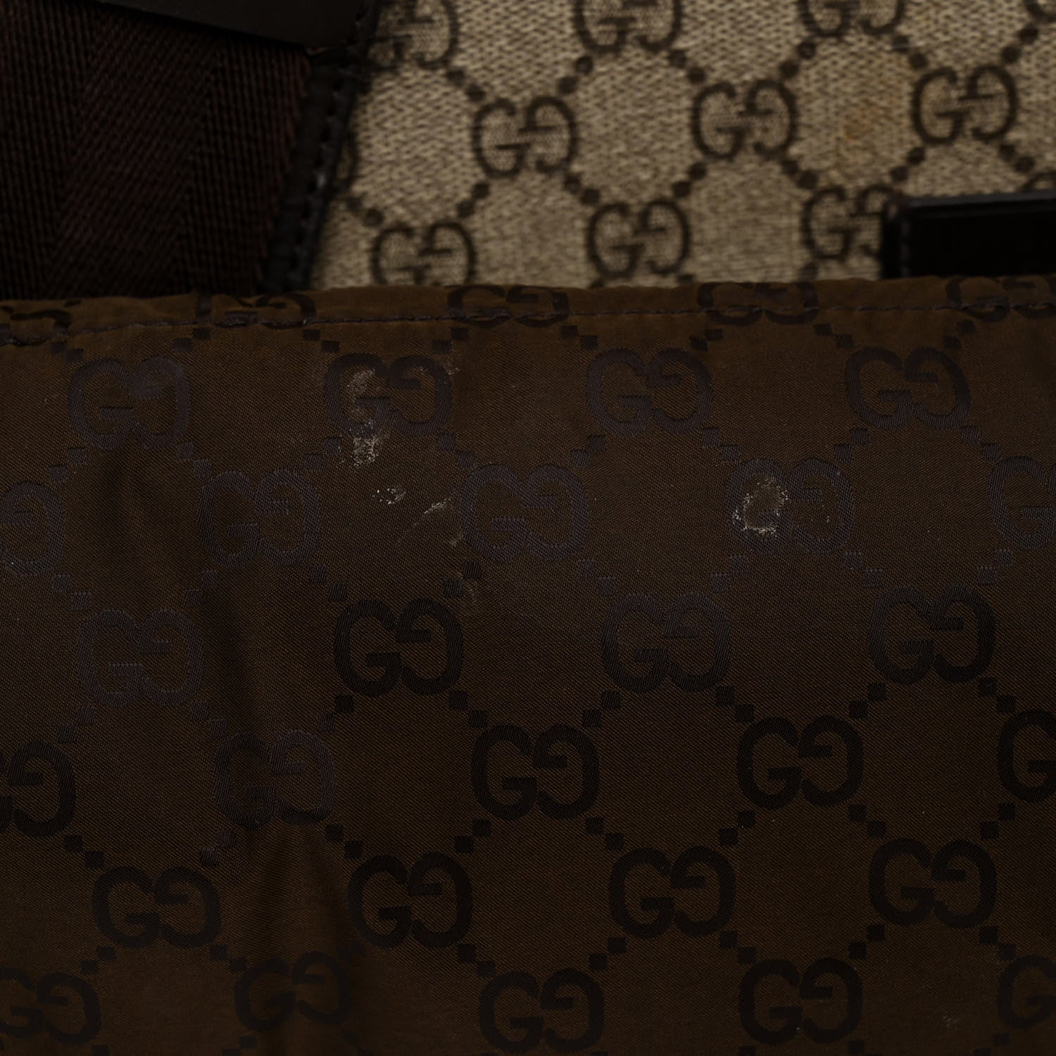 Gucci GG Plus Monogram Messenger Diaper Bag Dark Brown 12 of 13