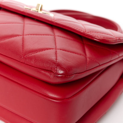 Chanel Lambskin Quilted Small Trendy CC Flap Dual Handle Bag Red 13 of 15