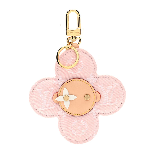 Louis Vuitton Denim Monogram Vivienne Bag Charm Key Holder Rose